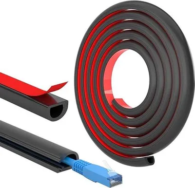 Immagine prodotto di Guida cavi in plastica, 300 cm, nera, autoadesiva