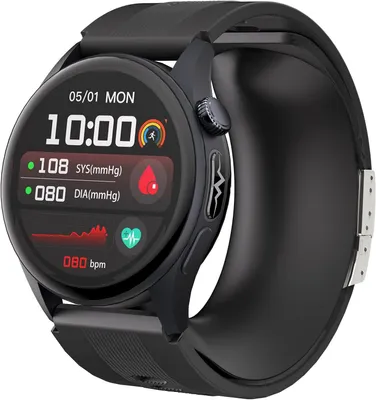 Produktbild von Smartwatch mit 1,56" AMOLED Blutdruckmessung & EKG, Gesundheitsuhr mit Airbag-Armband, Herzfrequenz, SpO₂, HRV, Schlaf- & Stressmonitor, Bluetooth