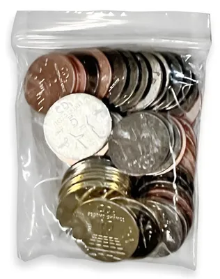 Zdjęcie produktu dla Zestaw metalowych monet do gier planszowych, 50 sztuk, różne nominały