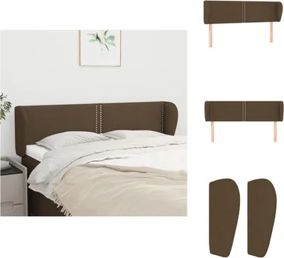 Produktbild von vidaXL Kopfteil mit Ohren Dunkelbraun 147x23x78/88 cm Stoff -  Kopf- & Fußenden
