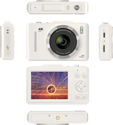Produktbild von 4K-Digitalkamera, tragbare digitale Videokamera, 48 MP, 2,8-Zoll-IPS-Bildschirm, Anti-Shake, 16-facher Zoom, eingebauter Blitz, Akku, Geburtstags- und Weihnachtsgeschenk fuer Teenager, Studenten, Freunde