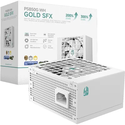 Produktbild von GAMER STORM PS850G (weiß, 1x 12-Pin High-Power GPU, 3x PCIe, Kabelmanagement, 850 Watt)