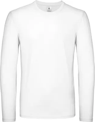 Produktbild von Herren-T-Shirt, Langarm - B&C #E150 LSL - white - Größe XL
