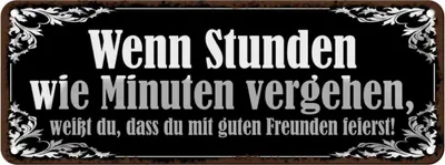 Produktbild von vianmo Blechschild 10x27 cm Stunden wie Minuten vergehen Dekoration Spruch Zitat