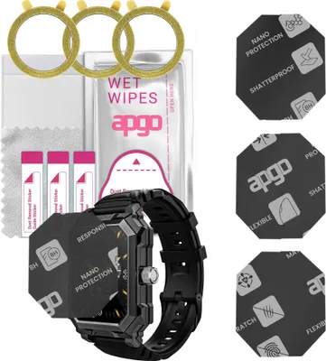 Produktbild von apgo 3 Stück Schutzglas, Matt, kompatibel mit BlitzWolf BW-GTS3 Smartwatch, Hybrid 8H, Ersatz für Hartglas, Displayschutzglas, Bildschirmschutz, Displayschutz, kratzfest
