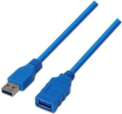 Produktbild von AISENS A105-0046, 2 m, USB A, USB A, USB 3.2 Gen 1 (3.1 Gen 1), 5 Gbit/s, Blau