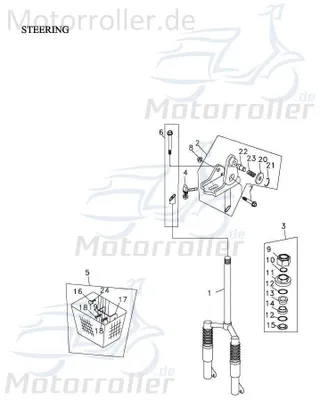 Produktbild von Adly Fun Cruiser FC 20 Gabelbrücke 50ccm elektro 51100-165-000 Motorroller.de Telegabel Gabel-Brücke Vorderrad-Gabel Joch Vorderradgabel Lenkgabel