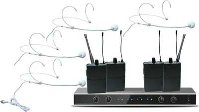 Produktbild von E-Lektron IU-4011H UHF Funk-Mikrofon System, Satz mit 4x Headset - EL173781