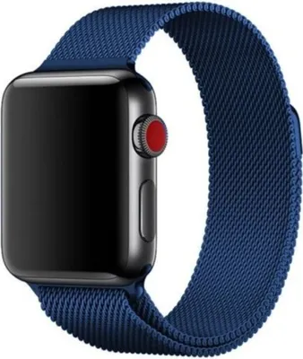 Produktbild von Apple Watch Milanese Edelstahl-Armband 38/40mm Blau Magnetverschluss für Watch Serie 8/7/6/5/4/3/2/1/SE, Fachhändler, DE, Blitzversand