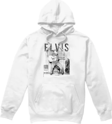 Immagine prodotto di Elvis Presley - Felpa con cappuccio "With The Band" per uomo/donna Unisex TV32443 (S) (bianco)