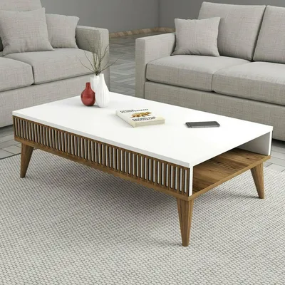Productafbeelding van Atrani - Salontafel, 105x60x35h cm Walnoot Bruin, Krantenhouder