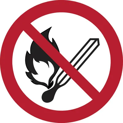 Produktbild von Verbotsschild Streichholz Symbol rund 200 mm