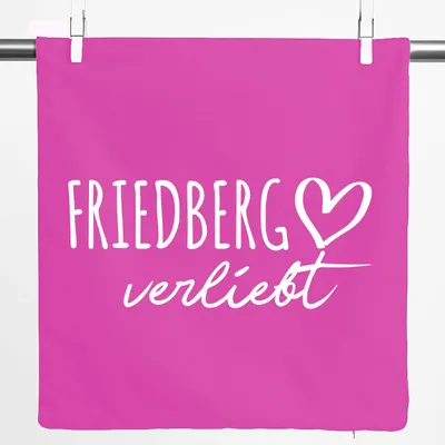 Produktbild von Huuraa Kissenbezug Friedberg verliebt 40x40cm Fuchsia Baumwolle Dekokissenbezug Geschenkidee