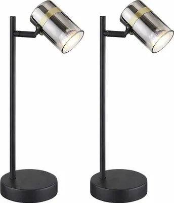 Produktbild von 2x Tischleuchte, Metall, Schwarz, Spot beweglich, H 35 cm