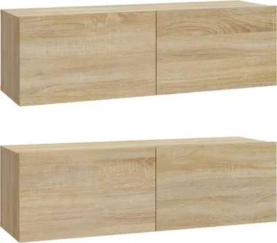 Obrázok produktu pre vidaXL TV nástenné skrinky 2 ks Sonoma Oak 100x30x30 cm odvodený výrobok z dreva