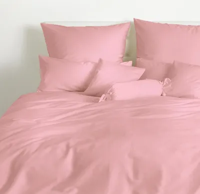 Produktbild von Traumschlaf Uni Mako-Satin Kissenbezüge 40x60 cm kreiderose