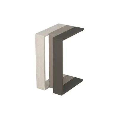Produktbild von DECORTIE Muju Modern C Form Beistelltisch , Anthrazit Grau- Mokka Grau Mehrzweck 30 x 40 x 57 cm