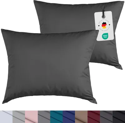 Produktbild von Kissenbezug 40x40 cm aus 100% Mikrofaser, Kissenhülle Anthrazit Einfarbig