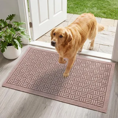 Productafbeelding van Buitenmat 43 x 75 cm, vuilafschermende mat, wasbaar, labyrintpatroon, beige