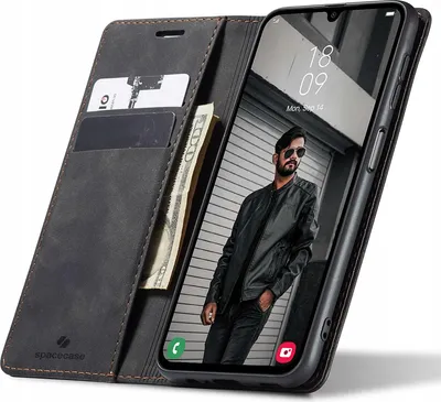 Image de SPACECASE Etui portefeuille à rabat pour Galaxy A24 Noir
