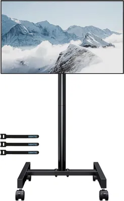Productafbeelding van TV Standaard voor 13-49 Inch TV's - Verstelbare TV - Kar met Wielen - Max. VESA 200x200mm - Tot 20kg - Voor Thuis en Kantoor