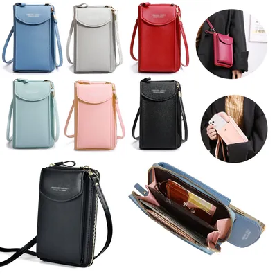 Produktbild von Damen Handytasche zum Umhängen mit Geldbörse in Blau, Crossbody Bag, Handy Umhängetasche