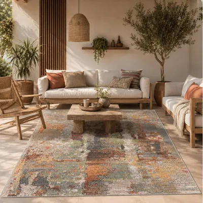 Produktbild von In- und Outdoor Designer Teppich Lagos Natur Verlauf, Größe:80x150 cm