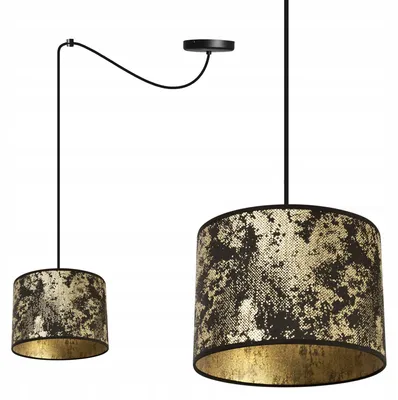 Image de Suspension Spider avec motif doré – Lampe suspendue moderne avec abat-jour doré, plafonnier pour salon et salle à manger