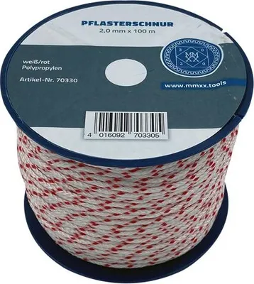 Produktbild von Pflasterschnur 100 m Rolle, 5,0 mm, weiß/rot, Polypropylen
