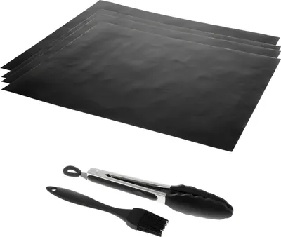 Obrázek produktu pro Sada grilovacích rohoží bremermann | 4 ks | včetně kartáče | kleští a 50 x 40 cm