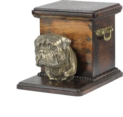Zdjęcie produktu dla Bullmastiff, Bulmastif - urna na prochy psa ze statuetką, elegancka urna dla psa, wyjątkowa urna z popiersiem psa marki Art-Dog