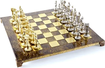 Produktbild von Großes exklusives Schachspiel - 36x36 cm - Gold und Silber - Renaissance S9BRGS