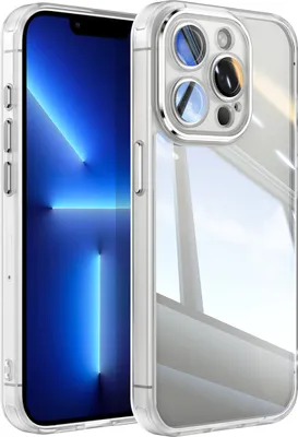 Produktbild von Handyhülle für iPhone 13 Pro Hybrid Transparent TPU PC Militärschutz mit Kameraabdeckung Weiß