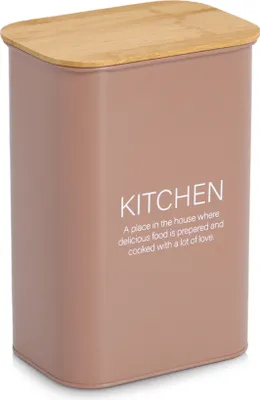 Produktbild von ZELLER 19408 Vorratsdose KITCHEN 3500 ml aus Metall, mocca mit Bambusdeckel