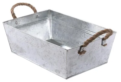 Imagen del producto de Bandeja de metal galvanizado, 35X23H12 cm (juego de 3)