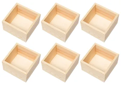 Produktbild von Set mit 6 Holzkisten ohne Deckel zur Dekoration