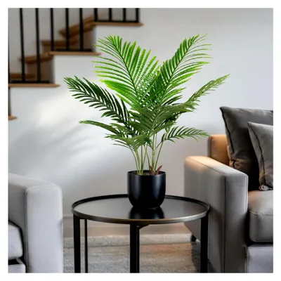 Produktbild von Künstliche Palme 90 cm Kunstpflanze Zimmerpflanze Topfpflanze Dekopalme