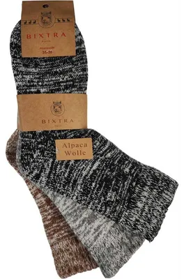 Produktbild von 3 Paar Damen Alpaka Socken Wollsocken Wintersocken, Mix1 39-42