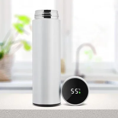 Immagine prodotto di Borraccia termica con display LCD della temperatura - 500 ml in acciaio inossidabile, per bevande calde e fredde