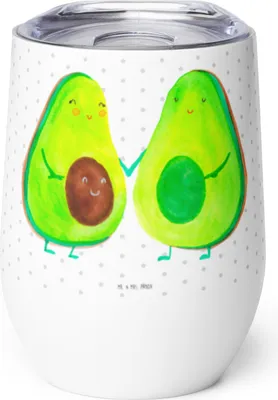 Produktbild von Mr. & Mrs. Panda thermosbecher Avocado Pärchen - Weiß - Geschenk, Avocados, edelstahl isolierbecher, Liebe, Hochzeit, kaffee tasse, Thermo Becher, Familie, glühweinbecher
