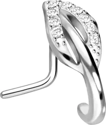 Produktbild von Nasenpiercing, Nasenstecker Chirurgenstahl Nasenstecker KRISTALLBLATT