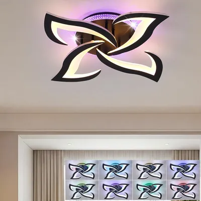 Zdjęcie produktu dla Ściemnialna lampa sufitowa LED z pilotem - RGB oświetlenie do salonu