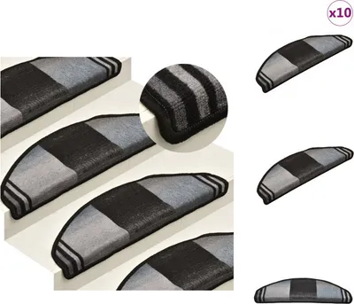 Obrázok produktu pre vidaXL Samolepiace rohože 10 ks 65x21x4 cm čierno-sivé - Rohože