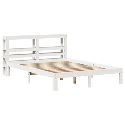 Produktbild von Bettgestell mit Kopfteil ohne Matratze Weiß 135x190 cm