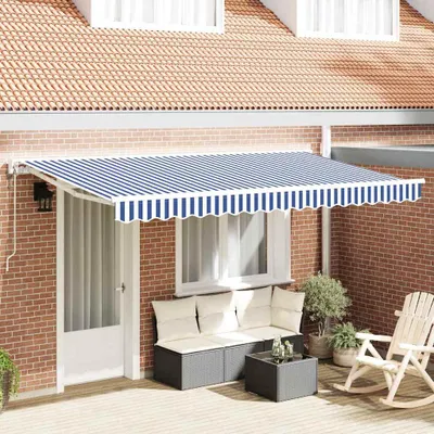 Produktbild von Möbel Einziehbare Markise Blau und Weiß 350x200 cm - Markisen 3329620