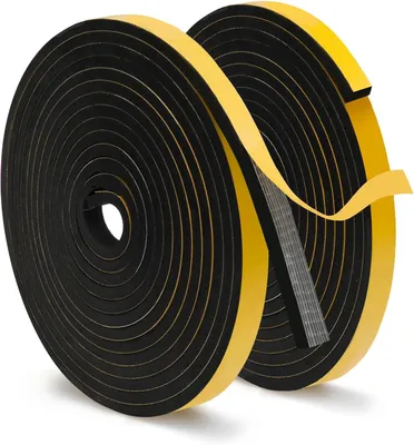 Produktbild von Dichtungsprofil für Türen, 2 Rollen, Schaumstoffband, 1,2 cm breit, 0,5 cm dick, 16,5 m lang, für Isolierung