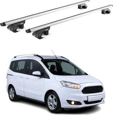 Obrázok produktu pre Strešný nosič Základný nosič pre Ford Courier Tourneo 2013-2025 90 kg hliník strieborný 2x ABE