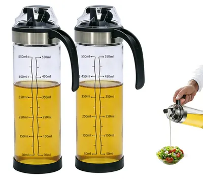 Öl- und Essigflaschen-Set, 2 x 550 ml, mit Ausgießer