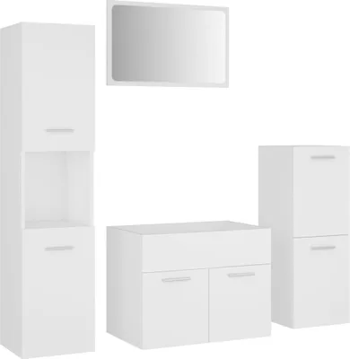 Produktbild von vidaXL Badmöbel-Set Weiß Holzwerkstoff