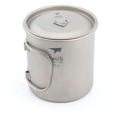 Produktbild von Titan Tasse Outdoor Camping Reisen Faltbarer Griff 550ml Reines Titan Edelstahl Griff